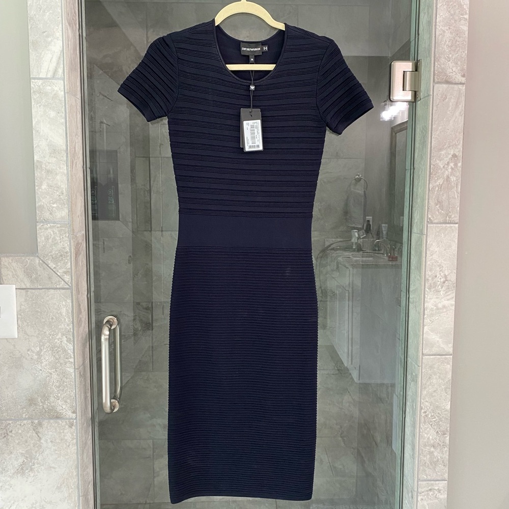 Armani NWT Never Worn Dark Navy Dress Size 38